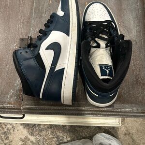 Men's Navy and White Sneakers